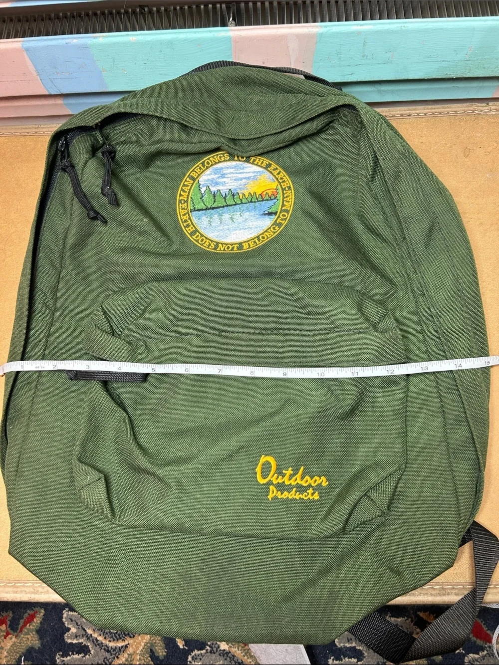 Outdoor Products Men's Olive Green Backpack with Nature Patch